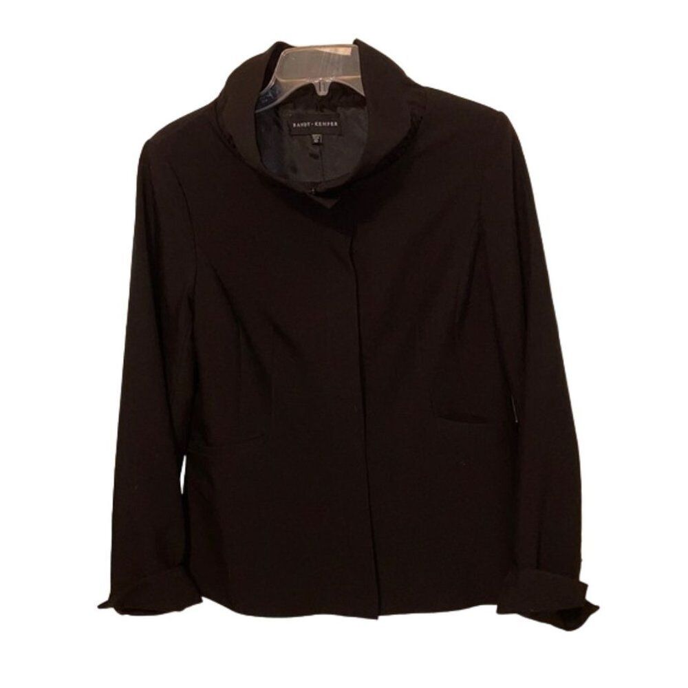 Randy Kemper Black Jacket Womens 10 Full Zip High Neck Lined